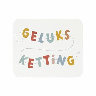 Geluksketting - kindertraktatie - label voorkant