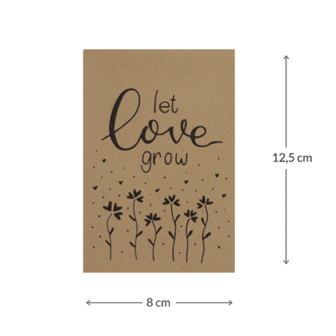 Let love grow - kraftzakje 80 x 125 mm