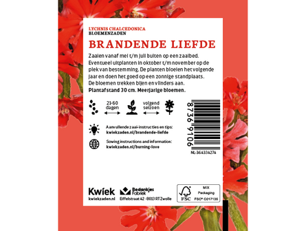 Brandende liefde zaden - Kwiek Uitdeel zakjes