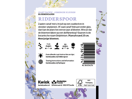 Ridderspoor zaden -  Kwiek Uitdeel zakjes