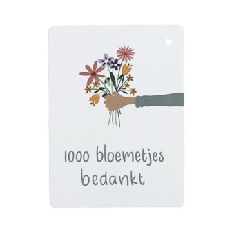 Label -1000 bloemetjes bedankt | 60 x 80 mm | Voorkant