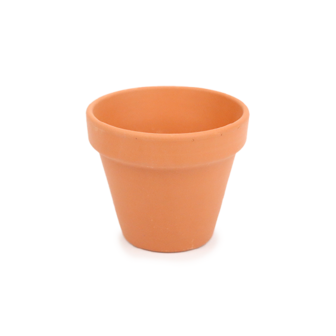 Terracotta potje - vooraanzicht