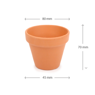 Terracotta potje - maatgeving