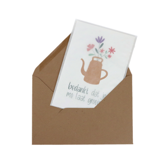 Bloemenzaden met kaart &#039;Bedankt dat je me laat groeien&#039; verpakt in pergamijn zakje // Floralis