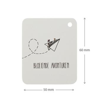Label - Bloeiende avonturen | 50 x 60 mm