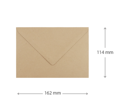 Envelop - Kraft | 162 x 114 mm|Maatgeving