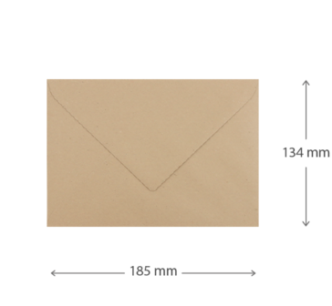 Envelop - Kraft |  134 x 185 mm|Maatgeving
