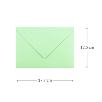Envelop - Mint | 177 x 125 mm|Maatgeving