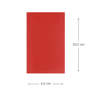 Loonzakje - Rood | 104 x 65 mm|Maatgeving