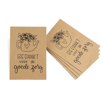 Kraftzakjes 80 x 125 mm met de tekst Bedankt voor de goede zorg