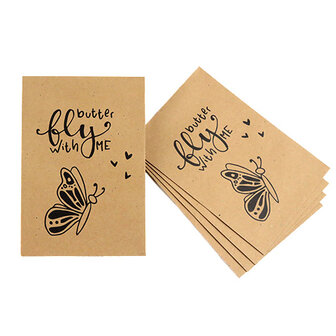 Kraftzakjes 80 x 125 mm met de tekst Butterfly with me