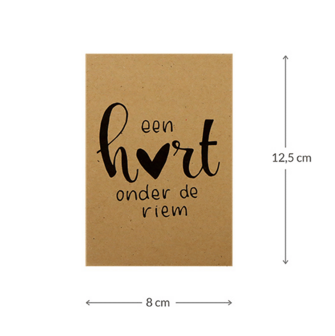 Kraftzakjes 80 x 125 mm met de tekst Een hart onder de riem
