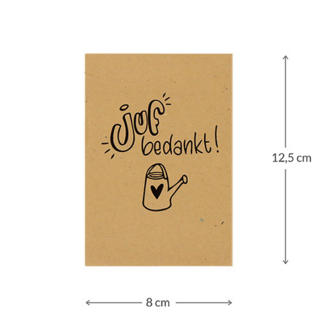 Kraftzakjes maatgeving 80 x 125 mm met de tekst Juf bedankt!