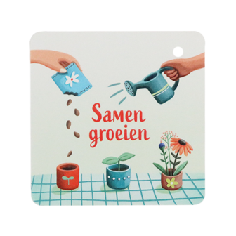 Samen groeien - label voorkant