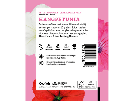 Hangpetunia - Kwiek Uitdeel zakjes (op = op)