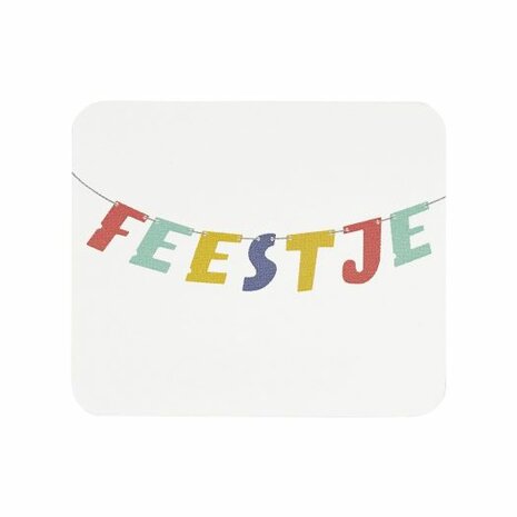 Feestje - kindertraktatie - label voorkant