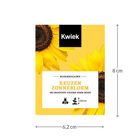 Reuzen zonnebloemenzaden  -  KWIEK Uitdeel zakjes
