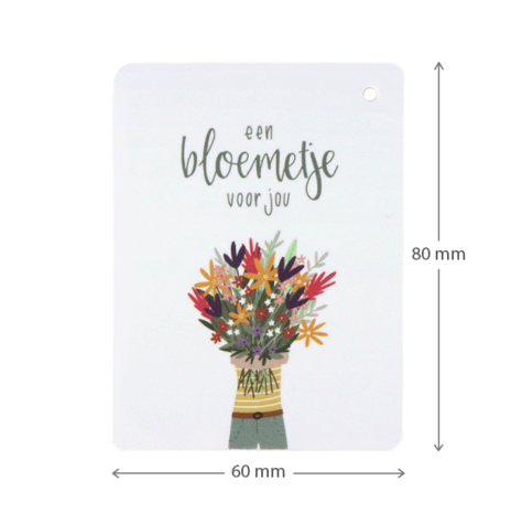 Label - Een bloemetje voor jou | 60 x 80 mm | Maatgeving