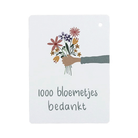 Label -1000 bloemetjes bedankt | 60 x 80 mm | Maatgeving