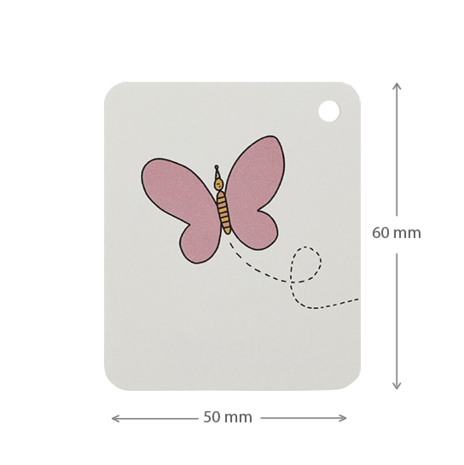 Label - Vlinder met feesthoed | 50 x 60 mm