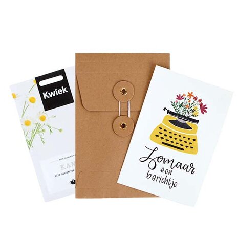 Zomaar een berichtje - bedankje zadenpakket met ansichtkaart in Japanse envelop