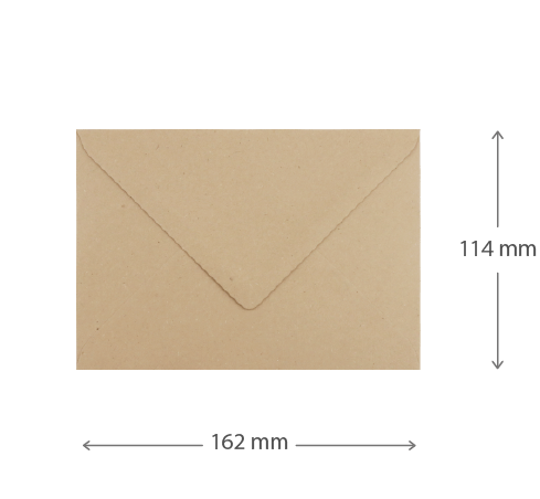 Envelop - Kraft | 162 x 114 mm|Maatgeving