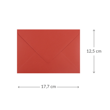 Envelop - Rood | 177 x 125 mm|Maatgeving