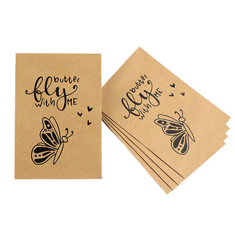 Kraftzakjes 80 x 125 mm met de tekst Butterfly with me