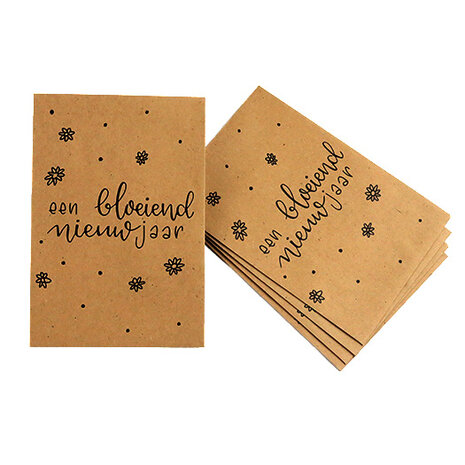 Kraftzakjes 80 x 125 mm met de tekst Een bloeiend nieuwjaar